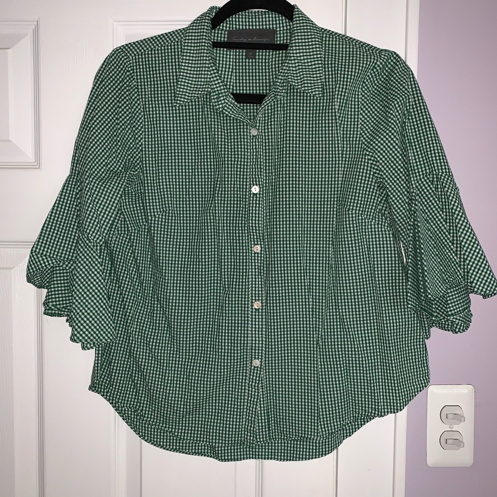 Anthropologie trumpet sleeve blouse